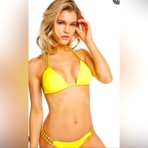 NWT Stunning Sauvage Mariposa Yellow and Gold Bikini. Size Small.